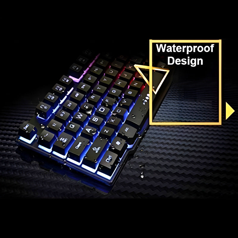 Gaming Keyboard with Aluminum Frame and Rainbow Backlit