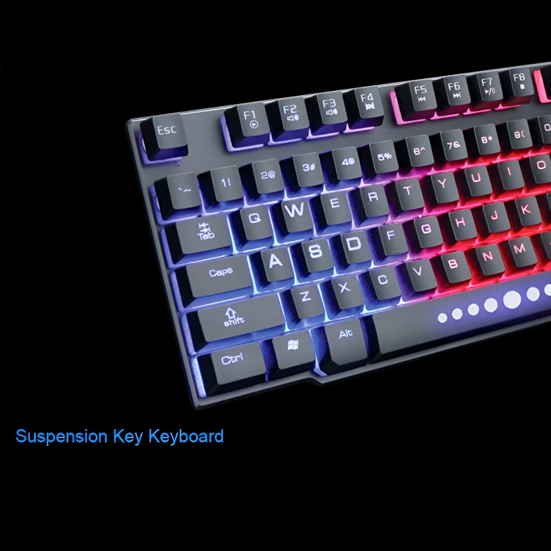 Gaming Keyboard with Aluminum Frame and Rainbow Backlit