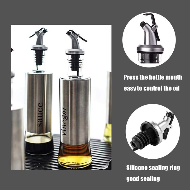 Steel Covered Smart Glass Oil Bottle