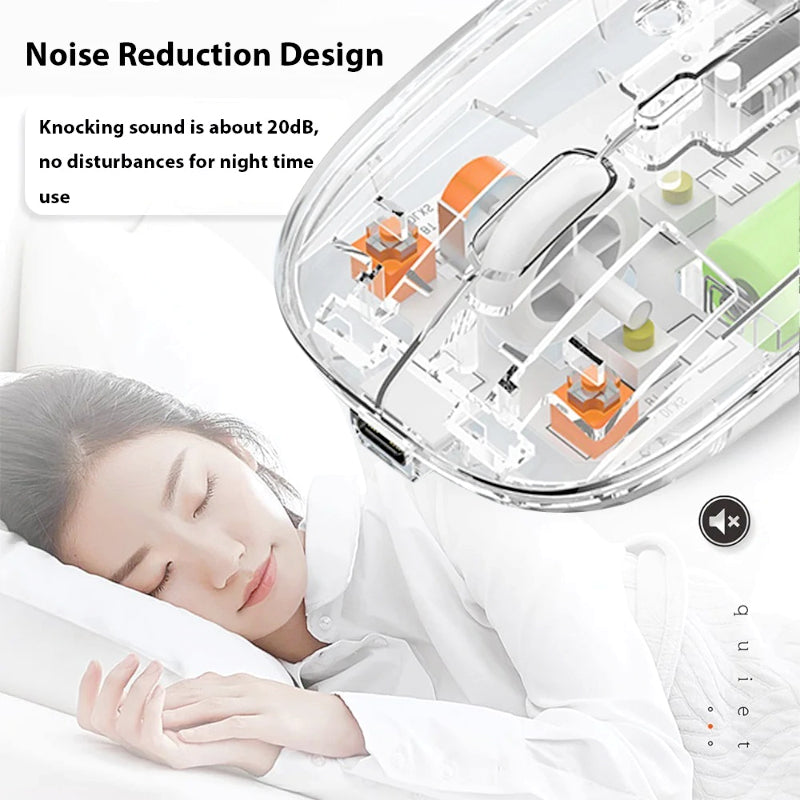 Transparent Dual-Mode Wireless Bluetooth 5.2 Mouse