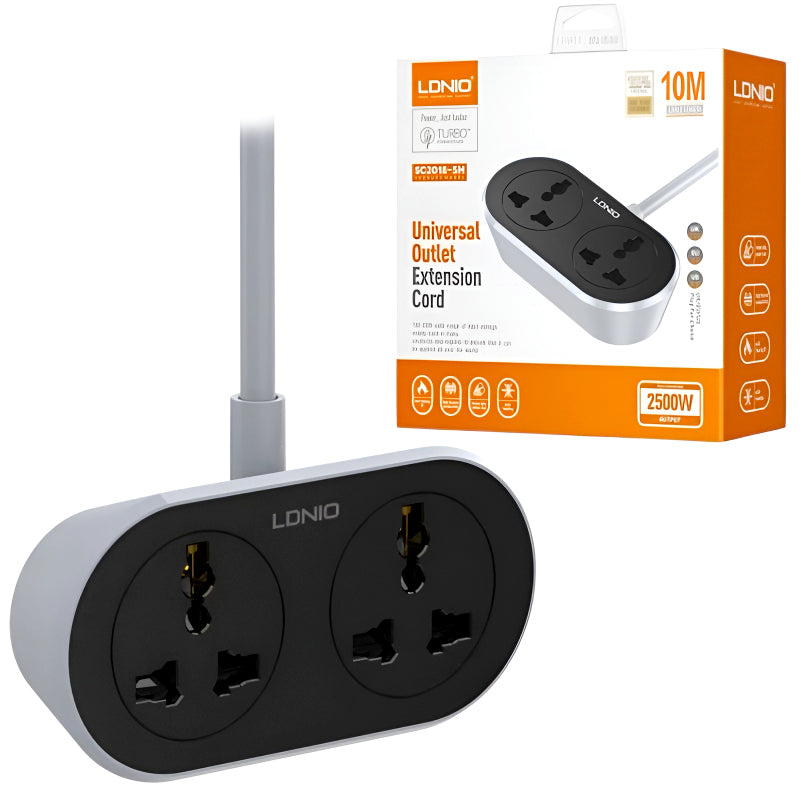 LDNIO SC-2018 10M 2 AC Outlet Universal Extension Power Socket